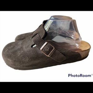 Birkenstock Boston Suede Mocha Clog